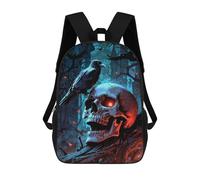 sinyumoney Mysterious Skull And Raven Mochila Para Niños, Adolescentes Y Estudiantes, Mochilas Para Niñas, Mochilas Para Niños Pequeños, Primaria Y Secundaria 17inch