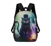 sinyumoney Mystic Forest Cat Mochila Escolar Para Niños Con Impresión 3D, Mochila Moderna Para Niños Y Niñas, Mochila Informal Para Estudiantes. 17inch