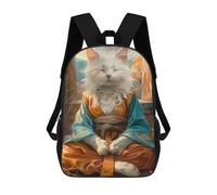 sinyumoney Mystic Meditating Cat Mochila Escolar Para Niños, Mochila Escolar De Gran Capacidad Para Niños, Mochila Escolar 3D, Regalos Para Niños 17inch