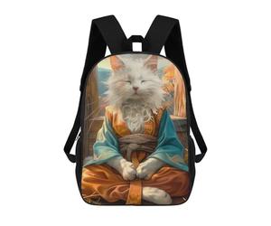 sinyumoney Mystic Meditating Cat Mochila Escolar Para Niños, Mochila Escolar De Gran Capacidad Para Niños, Mochila Escolar 3D, Regalos Para Niños 17inch