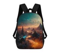 sinyumoney Mystical Alien Landscape -2 Mochila Infantil Para Niñas Y Niños, Mochila De Día, Escuela Primaria, Perfecta Para La Vuelta Al Cole O Educación Física, Regalos Y Viajes 17inch