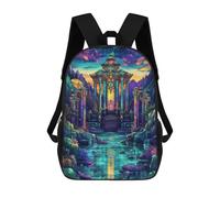 sinyumoney Mystical Asian Temple Mochilas Escolares De Moda Para Papelería, Impermeables, Informales, Para Hombres, Mujeres Y Adolescentes 17inch