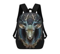 sinyumoney Mystical Astrology Deer Mochila Escolar Infantil De 17 Pulgadas, Impresa En 3D, Estilo Casual, Para Niños, Ideal Para Viajes, Como Mochila Escolar O Para Llevar Libros.