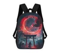 sinyumoney Mystical Black Eagle Torii Mochila Escolar De Moda Para Estudiantes, Adecuada Para Niños Y Niñas, Mochila Informal Para Viajes Al Aire Libre, Esencial Para El Día A Día 17inch