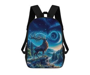 sinyumoney Mystical Deer Under Starry Sky Mochilas Impresas En 3D Para Niños, Mochila Escolar, Mochila Informal Para Exteriores, Mochila Informal De Moda Para Niños, Lindas Bolsas De Viaje 17inch