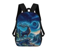 sinyumoney Mystical Deer Under Starry Sky Mochilas Para Niños Mochila Escolar Mochila Escolar Impresa En 3D Para Niños Estudiantes De Primaria Y Secundaria 17inch
