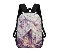 Sinyumoney Mystical Mushroom Forest-4 Bolsas Escolar Mochila Escolar Grande Para Niños Para La Escuela, Viajes Y Deportes Al Aire Libre, Crystal Palace Fantasy, 17"