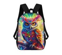 sinyumoney Mystical Mushroom Forest-5 Mochila estampada para niños, bolsa de escuela, bolsa de viaje para adultos y niños, Colorful Owl Fantasy Cityscape-1, 17"