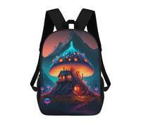 sinyumoney Mystical Mushroom House-3 Mochila Escolar Para Niños Mochila Escolar Impresa En 3D Mochila Escolar De Moda Para Niños De Primaria Y Secundaria 17inch
