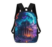 sinyumoney Mystical Night Castle Mochila Escolar Impresa En 3D Para Niños Y Niñas, Mochila Para Portátil Para Niños/estudiantes/adultos 17inch