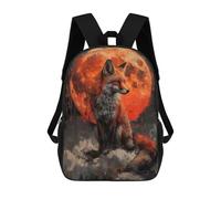 sinyumoney Mystical Orange Wolf Mochilas Para Niños Mochila Escolar Mochila Escolar Impresa En 3D Mochilas Escolares De Moda Para Niños De Primaria Y Secundaria 17inch