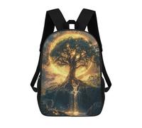 sinyumoney Mystical Tree with Golden Aura Mochila Infantil, Mochila Escolar De Gran Capacidad Para Estudiantes, Mochila Para Libros, Mochila Para Niños, Niñas, Adultos Y Adolescentes 17inch