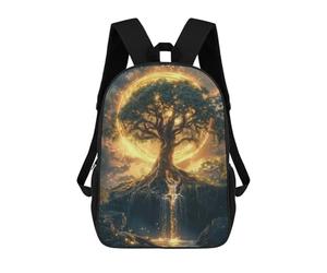 sinyumoney Mystical Tree with Golden Aura Mochila Infantil, Mochila Escolar De Gran Capacidad Para Estudiantes, Mochila Para Libros, Mochila Para Niños, Niñas, Adultos Y Adolescentes 17inch