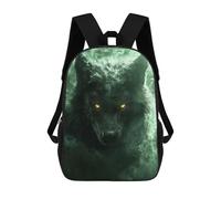sinyumoney Mystical Wolf in Green Smoke Mochila Escolar Secundaria Informal Para Viajes Para Niños/niñas/adolescentes 17inch