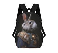 sinyumoney Napoleon Rabbit Mochila Escolar Infantil Con Impresión 3D, Mochila Escolar Informal Para Niños De Primaria Y Secundaria 17inch