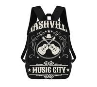sinyumoney Nashville Music City Mochila Escolar Informal Para El Día A Día, Para La Escuela, El Trabajo Y Los Viajes Para Hombres Y Mujeres 17inch