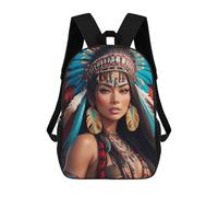 sinyumoney Native American Headdress Art Mochila Escolar Impresa En 3D Para Niños Y Niñas, Mochila Para Portátil Para Niños/estudiantes/adultos 17inch