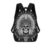 sinyumoney Native American Skull Art Print Mochila Escolar Ligera Para Aeropuerto, Estudiantes Universitarios, Mochila Para Niños/niñas/adolescentes 17inch