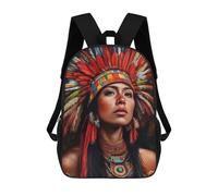 sinyumoney Native American Woman Portrait Mochila Escolar Infantil Impresa En 3D Para Niños, Mochilas De Viaje, Bolsas Para Libros, Mochila Escolar Infantil 17inch