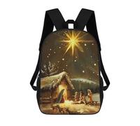 sinyumoney Nativity Scene with Star Mochila Escolar Impresa En 3D Mochilas Informales Para Niños Mochila Escolar Impresa En 3D Para Niños De Primaria Y Secundaria 17inch