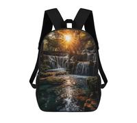 sinyumoney Nature Waterfall in Suset Mochila Ronaldo, Mochila Infantil, Mochila Escolar Para Estudiantes, Mochila Para Libros, Mochila Escolar Impresa En 3D Para Niños Y Niñas, 17inch