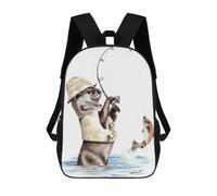 sinyumoney Natures Fisherman Mochila Infantil, Mochila Escolar Impresa En 3D, Mochila Para Niños Y Niñas, Mochila Escolar Ajustable Para La Escuela Primaria 17inch