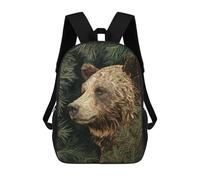 sinyumoney Nature's Majesty Bear in Pine Forest Mochilas Escolares De Moda Para Papelería, Impermeables, Informales, Para Hombres, Mujeres Y Adolescentes 17inch