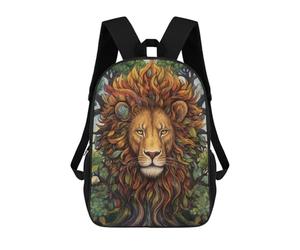 sinyumoney Nature's Majesty Lion Art Print Mochila Escolar Para Institutos De Secundaria Mochila Informal - Perfecta Para Viajes, Trabajo Y Uso Diario 17inch