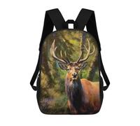 sinyumoney Nature's Majesty Majestic Deer in Forest Mochila Escolar De Moda, Mochila Para Material Escolar, Mochila Impermeable Informal Para Hombres/mujeres 17inch
