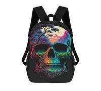 sinyumoney Nature's Skull A Vibrant Landscape Mochila Infantil Para Niñas Y Niños, Mochila De Día, Escuela Primaria, Perfecta Para La Vuelta Al Cole O Educación Física, Regalos Y Viajes 17inch