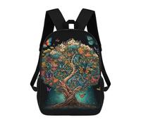 sinyumoney Nature's Symphony Flowers & Butterflies Mochilas Escolares De Moda Para Papelería, Impermeables, Informales, Para Hombres, Mujeres Y Adolescentes 17inch