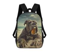 sinyumoney Neapolitan Mastiff Beer Mochila Escolar Para Niños Mochila Escolar Impresa En 3D Mochila Escolar De Moda Para Niños De Primaria Y Secundaria 17inch