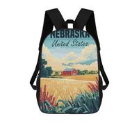 sinyumoney Nebraska Farm Landscape Mochila, Mochila Escolar Impresa En 3D, Bolsa Para El Almuerzo Escolar, Mochila De Viaje, Mochila Para Amigos, Mochila Escolar Para Niñas Y Niños 17inch