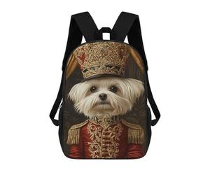sinyumoney Neobaroque Nutcracker Maltese Dog Mochila Escolar Ligera Para Aeropuerto, Estudiantes Universitarios, Mochila Para Hombres, Mujeres Y Adolescentes 17inch