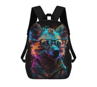 sinyumoney Neon Animal Portrait with Glasses Mochila Escolar Infantil De 17 Pulgadas Con Estampado 3D, Mochila Moderna Para Niños, Mochilas De Viaje, Bolsas Para Libros, Mochila Escolar Infantil