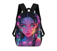 sinyumoney Neon Anime Girl Mochila Escolar Infantil De 17 Pulgadas, Impresa En 3D, Estilo Casual, Para Niños, Ideal Para Viajes, Como Mochila Escolar O Para Llevar Libros.