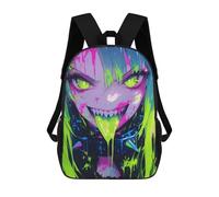 sinyumoney Neon Anime Girl Mochila Escolar Infantil De 17 Pulgadas, Mochila Escolar Impresa En 3D Para Niños De Primaria Y Secundaria