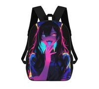 sinyumoney Neon Anime Girl Mochila Escolar Infantil Impresa En 3D Para Niños, Mochila De Viaje De Alta Capacidad, Mochilas Para Libros De 17 Pulgadas Para Niños