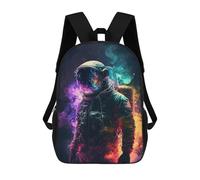 sinyumoney Neon Astronaut In Space Mochila Escolar Grande, Ligera E Informal: Perfecta Para Viajes, Trabajo Y Uso Diario 17inch