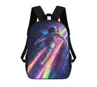 sinyumoney Neon Astronaut in Space Mochila Escolar Infantil Impresa En 3D Para Niños, Mochila De Viaje De Alta Capacidad, Mochilas Para Libros De 17 Pulgadas Para Niños
