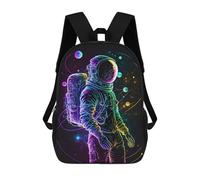 sinyumoney Neon Astronaut Mochila Escolar Impresa En 3D Para Niños, Mochila Escolar, Mochilas De Viaje, Bolso Informal De Moda Para Niños Y Estudiantes 17inch