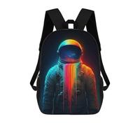 sinyumoney Neon Astronaut Space Exploration Art Mochila Escolar Ligera Para Aeropuerto, Estudiantes Universitarios, Mochila Para Niños/niñas/adolescentes 17inch