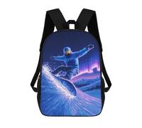 sinyumoney Neon Aurora Snowboarding Adventure Mochila Escolar, De Negocios, Para Portátil, Unisex, Informal, Para Adolescentes, Chicas, Chicos, Mujeres Y Hombres 17inch