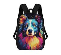 sinyumoney Neon Border Collie Mochila Escolar Mochila Para Niñas Y Niños Mochilas De Gran Capacidad Mochilas Ligeras Para Niños Y Estudiantes 17inch