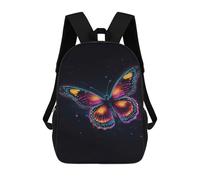 sinyumoney Neon Butterfly in Space Mochila Escolar De Moda, Mochila Para Material Escolar, Mochila Impermeable Informal Para Acampar, Aventuras Al Aire Libre Y Viajes Diarios 17inch