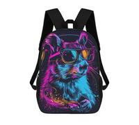 sinyumoney Neon Cat Headphones Art Print -3 Mochilas Infantiles Mochila Escolar Impresa En 3D Para Niños Mochilas De Viaje Bolsas Para Libros Para Niños 17inch Mochila Escolar