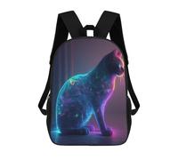 sinyumoney Neon Cat Mochila Escolar Infantil Impresa En 3D Para Niños, Mochila De Viaje De Alta Capacidad, Bolsas Para Libros, Mochila Escolar Infantil 17inch
