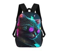 sinyumoney Neon Cat Mochila Impresa En 3D Para Niños, Mochila Escolar, Mochilas De Viaje Para Niños, Bolsas De Libros De Alta Capacidad, Mochila Infantil 17inch