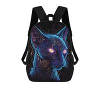 sinyumoney Neon Cat Portrait Artwork Mochilas Infantiles Mochila Escolar Mochila Impresa En 3D Para Niños Mochilas De Viaje Bolsas Para Libros Mochila Escolar Para Niños 17inch