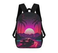 sinyumoney Neon Chrome Cityscape Mochila Ronaldo, Mochila Infantil, Mochila Escolar Para Estudiantes, Mochila Para Libros, Mochila Escolar Impresa En 3D Para Niños Y Niñas, 17inch